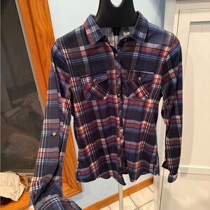 Daytrip Blue and Red Plaid Button Down Shirt